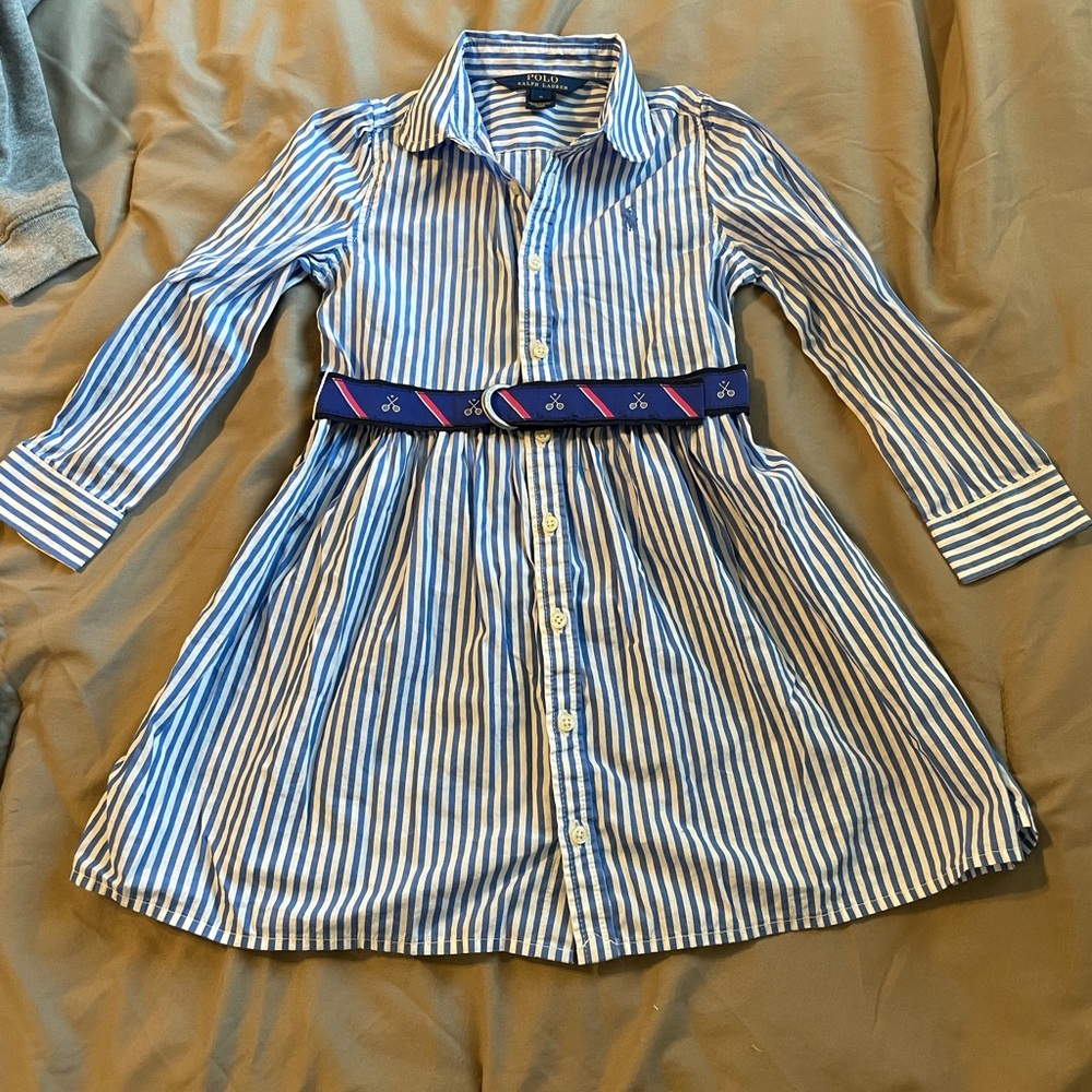 Ralph Lauren Blue and White Dress Size 5
